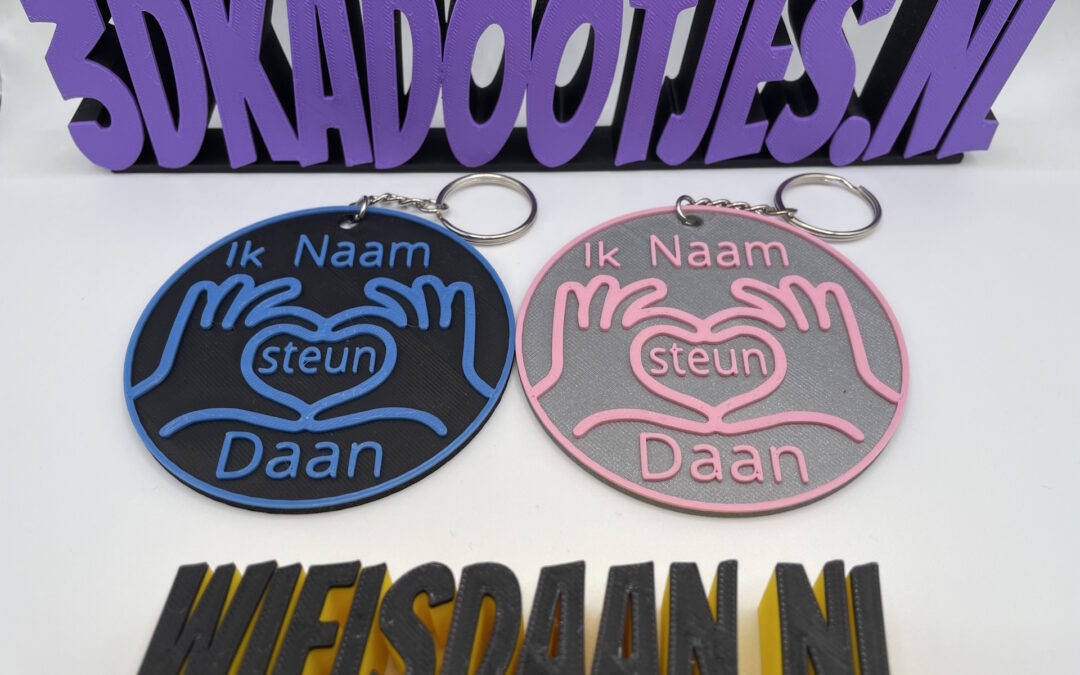 Ik steun Daan sleutelhanger met naam